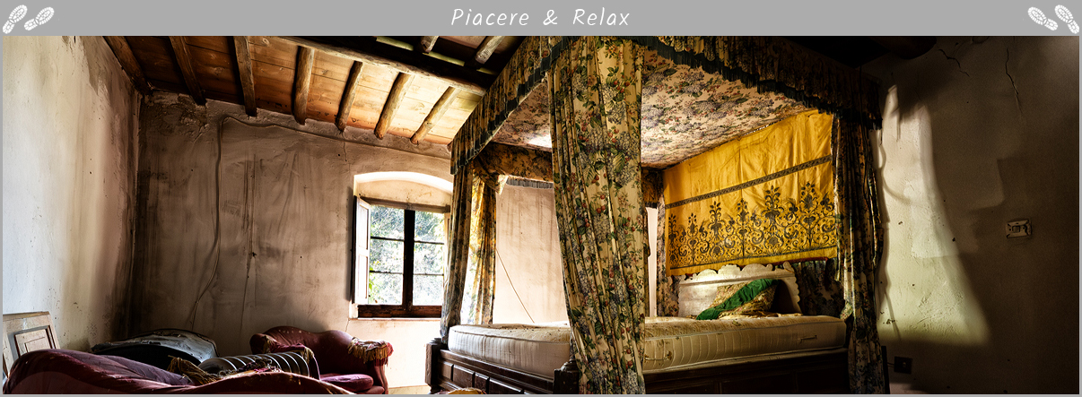 Urbex letto a baldacchino