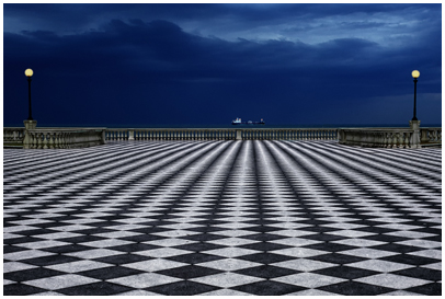 Terrazza Mascagni a Livorno all'alba