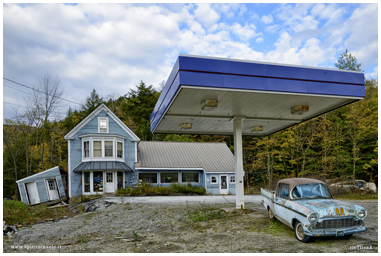 Stazione di servizio abbandonata nel Vermont, USA