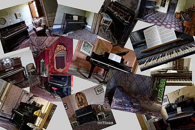 Raccolta di fotografie di pianoforti abbandonati