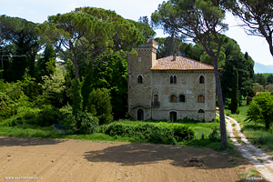 Il castello nel bosco visto dal drone