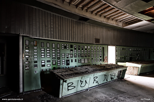 Sala comando della ex centrale termoelettrica di Pietrafitta