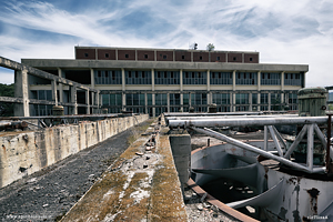 Facciata della ex centrale termoelettrica di Pietrafitta