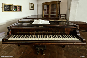 Pianoforte nel salone di villa Amazzonia