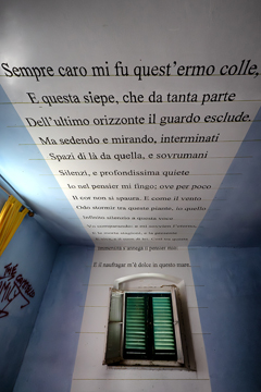 Poesia sul soffitto di una stanza di Villa Morazzana